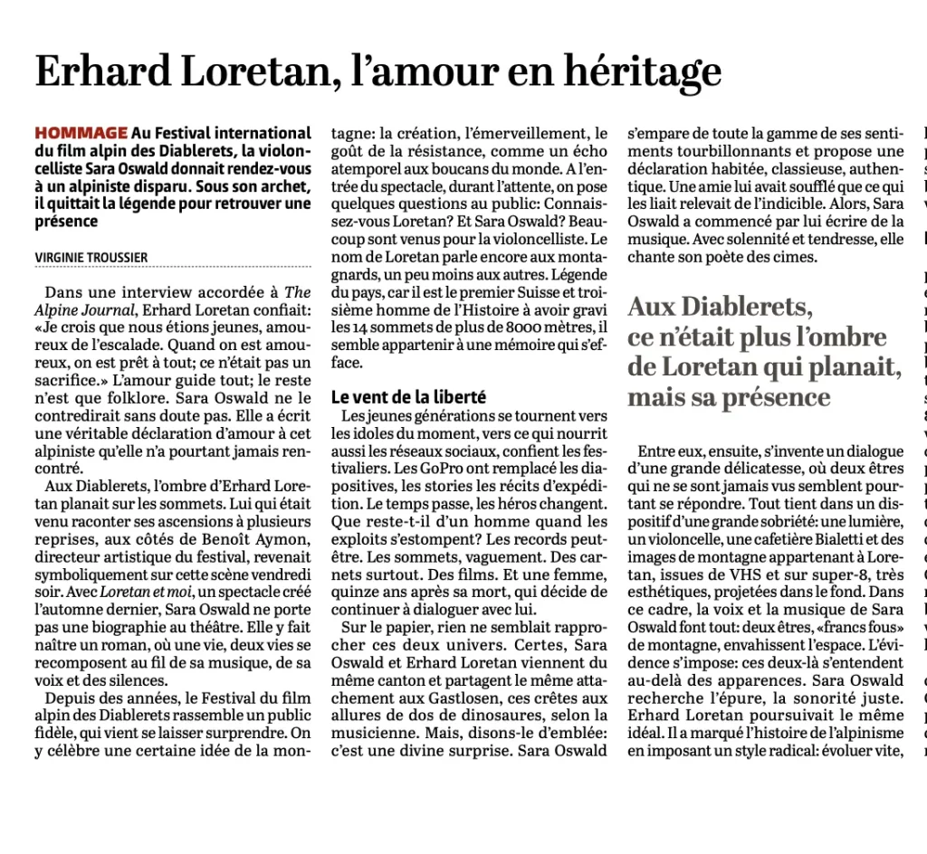 20260807 Le Temps Erhard Loretan L Amour En He Ritage Sara Oswald